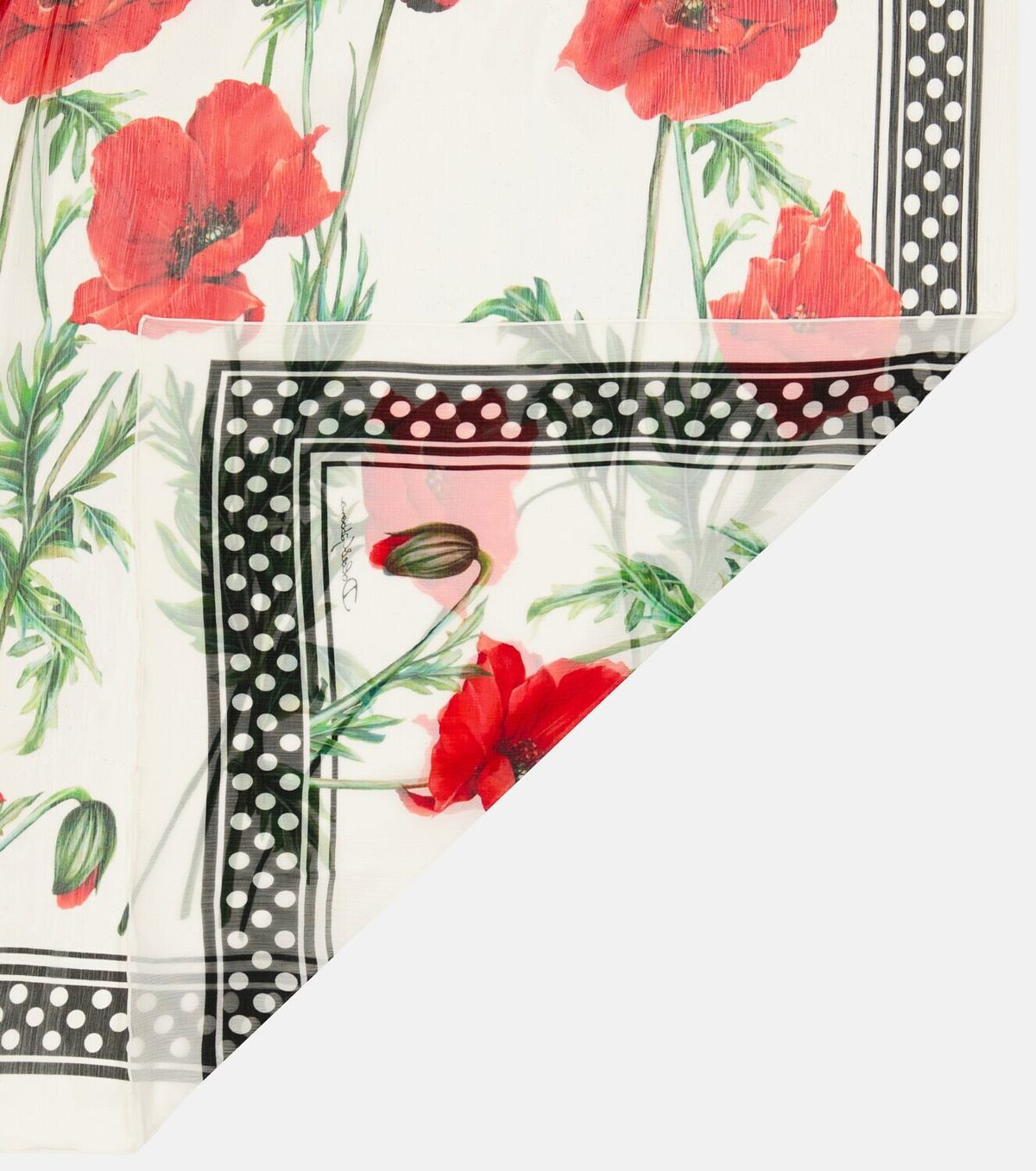 Poppies print silk bandeau, Silk Scarves & Bandeau