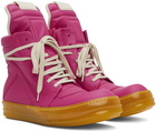 Rick Owens Pink Geobasket Sneakers