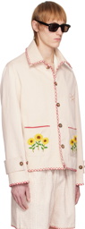 HARAGO Beige Embroidered Jacket
