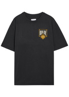 Rhude Playing Card Printed Cotton T-shirt Black
