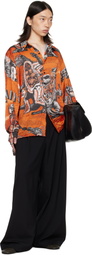 LU'U DAN Orange Misfit Long Sleeve Shirt
