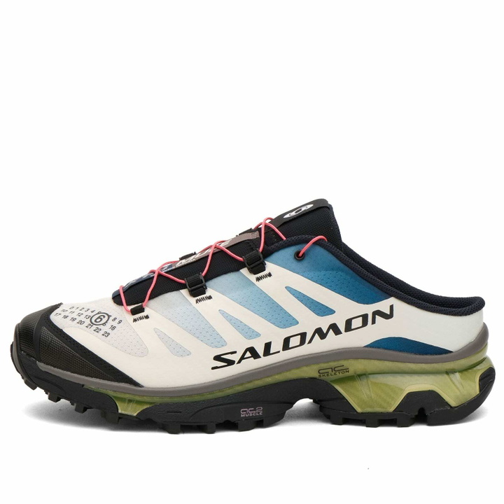 Photo: MM6 Maison Margiela x Salomon XT-4 Mule Sneakers in Vanilla Ice/Gibraltar Sea/Sweet Pea