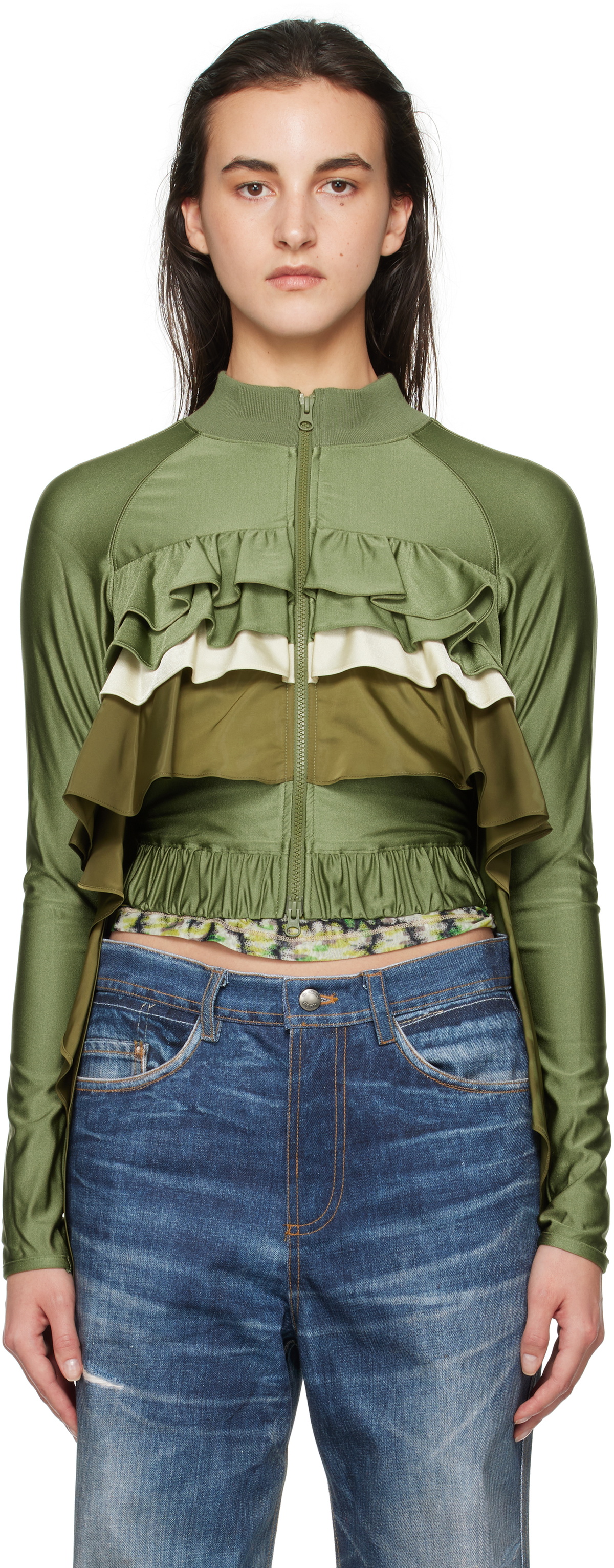 Andersson Bell Women's Arina Lace-Up Anorak Shirt in Yellow