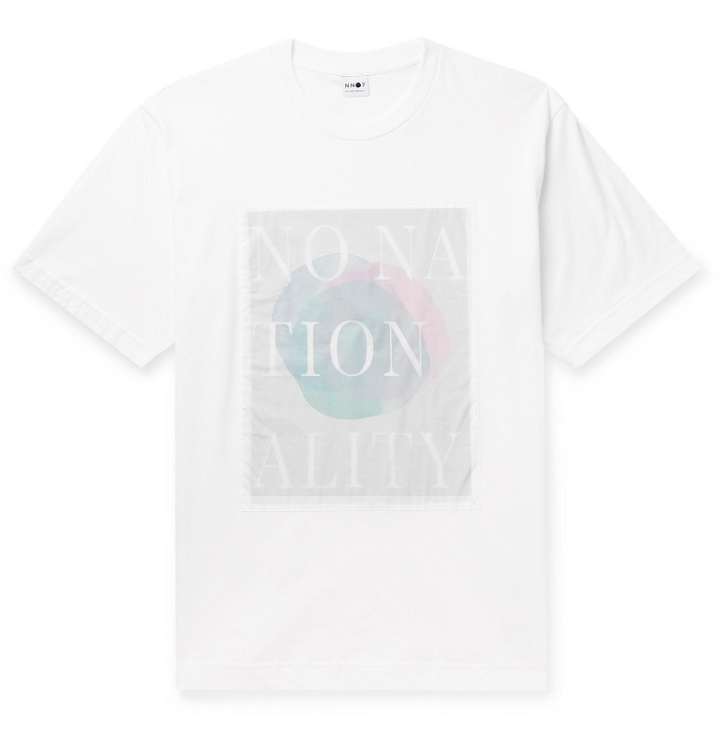 Photo: NN07 - Jorah Logo-Print Cotton-Jersey T-Shirt - Neutrals