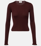Saint Laurent Ribbed-knit wool, cashmere, and silk top