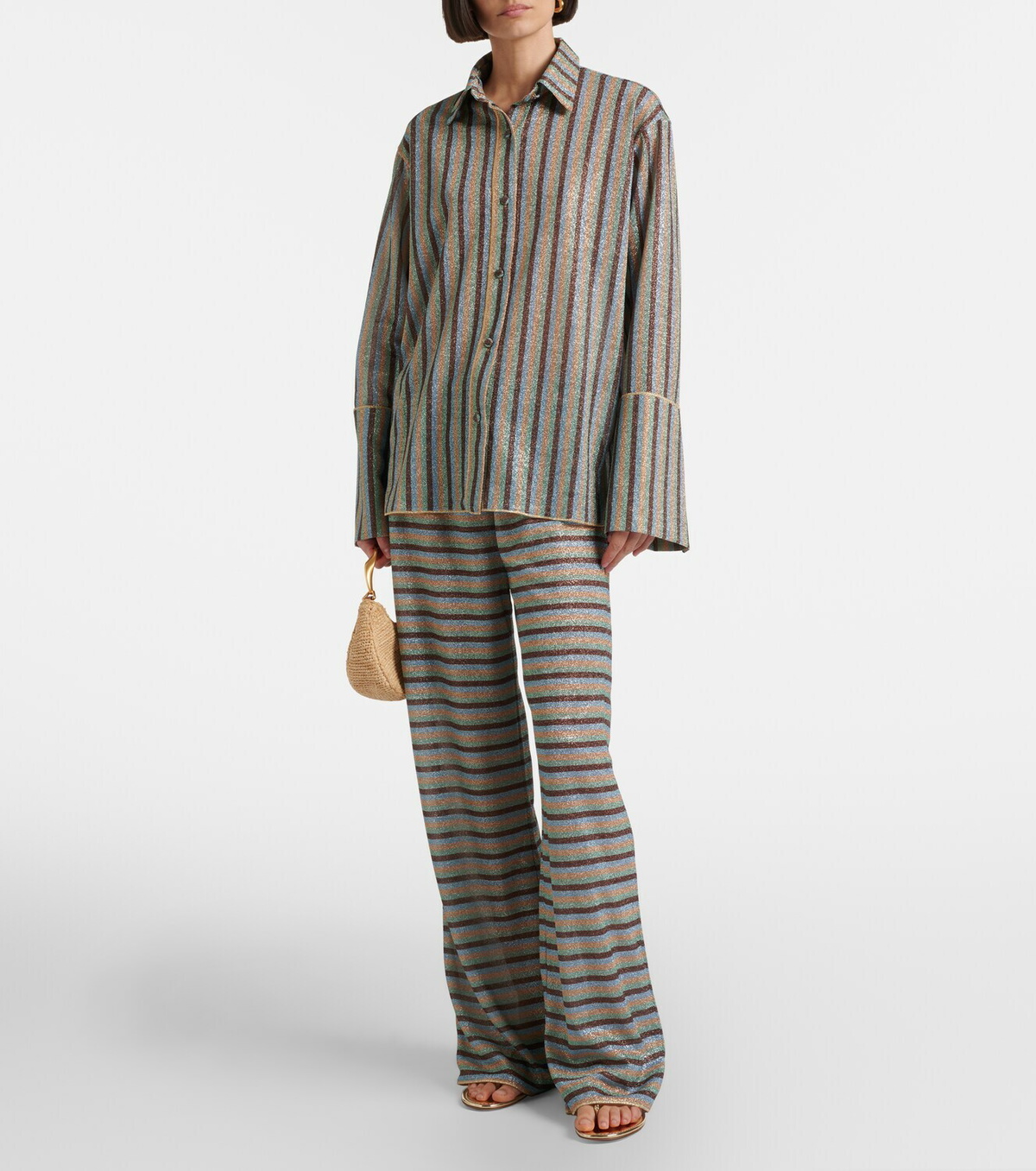 Oséree Lumière striped straight pants