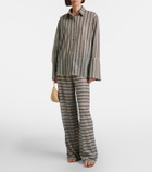 Oséree Lumière striped straight pants