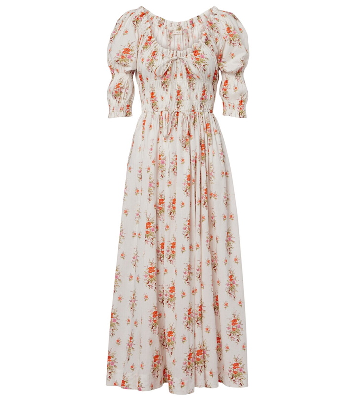 Photo: Dôen Ischia gathered floral cotton midi dress