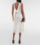 Xu Zhi Appliqué sequined silk midi dress