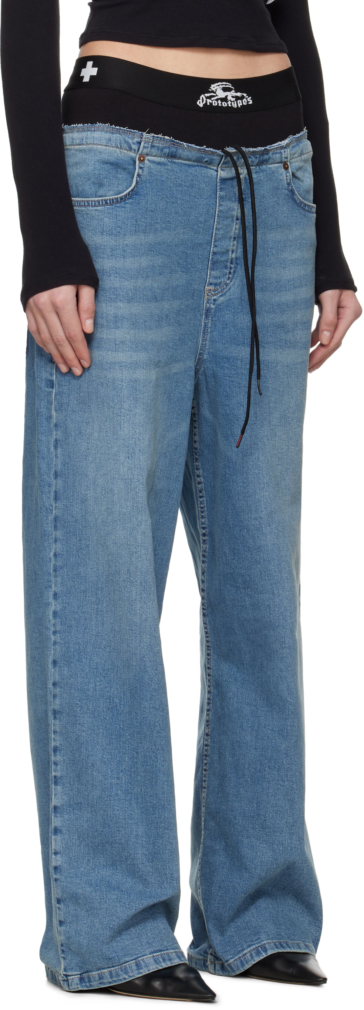 Prototypes Blue Waistband Regular Jeans