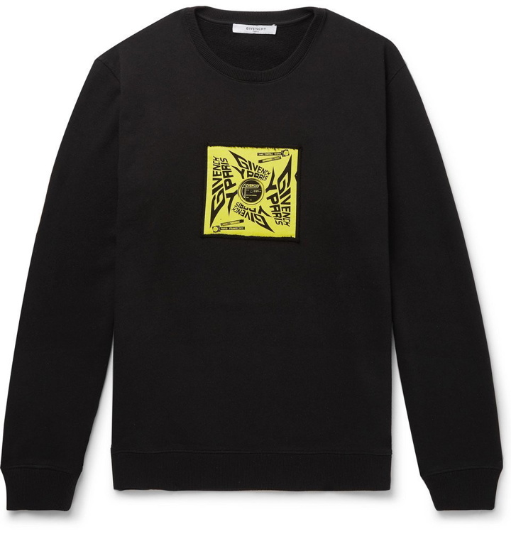 Photo: Givenchy - Printed Loopback Cotton-Jersey Sweatshirt - Black