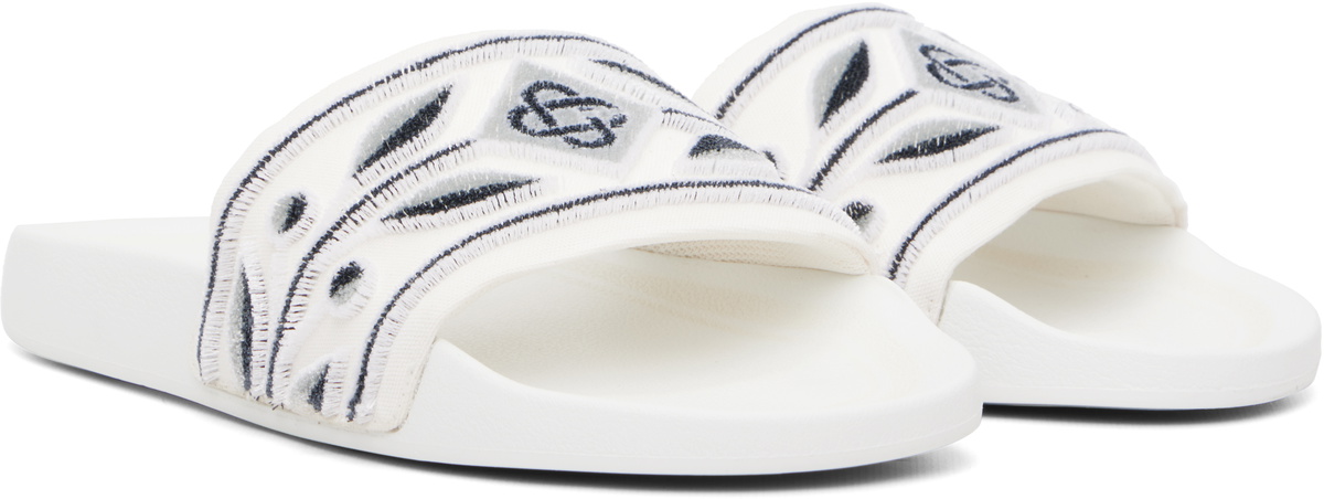 Casablanca White Flocked Pool Slides
