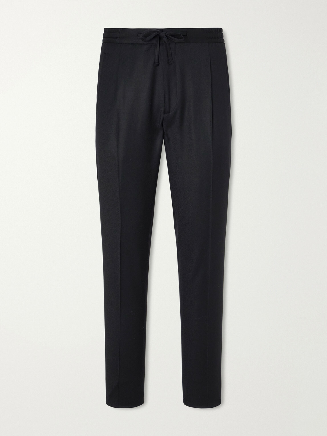 Lardini - Straight-Leg Wool and Cashmere-Blend Flannel Trousers - Black