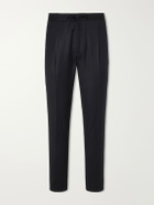 Lardini - Straight-Leg Wool and Cashmere-Blend Flannel Trousers - Black