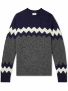 Hartford - Shetland Wool-Jacquard Sweater - Gray