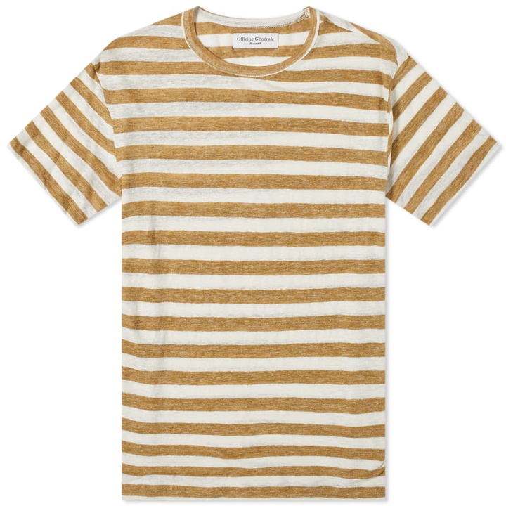 Photo: Officine Generale Big Stripe French Linen Tee