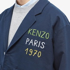 Kenzo Men's Embroidered Logo Workwear Jacket in Midnight Blue