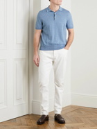 Canali - Slim-Fit Cotton Polo Shirt - Blue