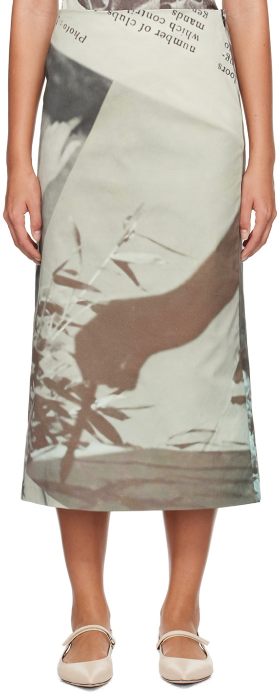 ELLISS Gray Skylight Denim Midi Skirt