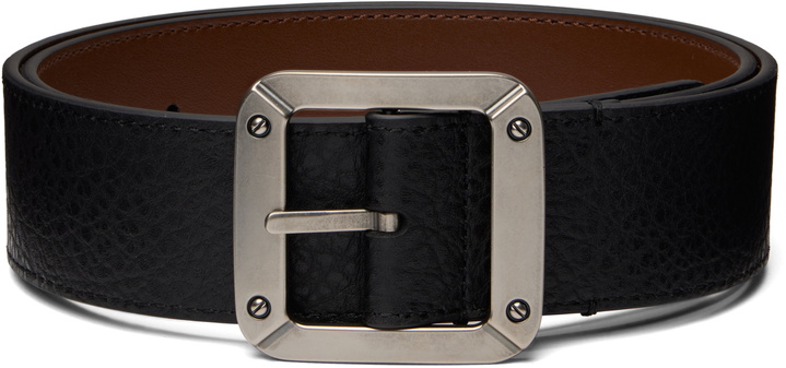 Photo: Acne Studios Black Grainy Reversible Belt