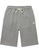 ACNE STUDIOS - Wide-Leg Logo-Appliquéd Cotton-Jersey Drawstring Shorts - Gray