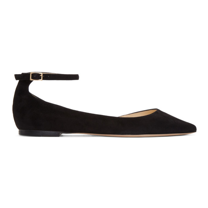 Jimmy Choo Black Suede Lucy Ballerina Flats Jimmy Choo