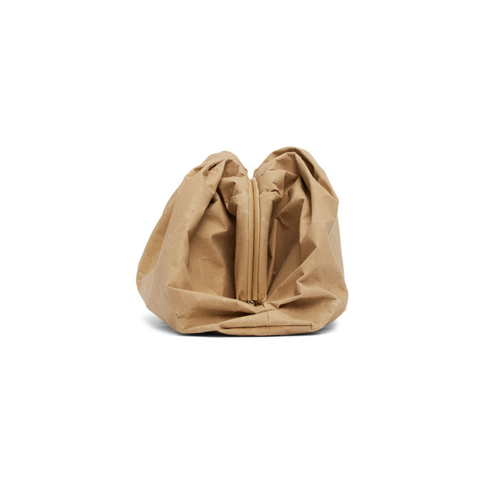 Bottega Veneta Beige Paper The Pouch Clutch Bottega Veneta