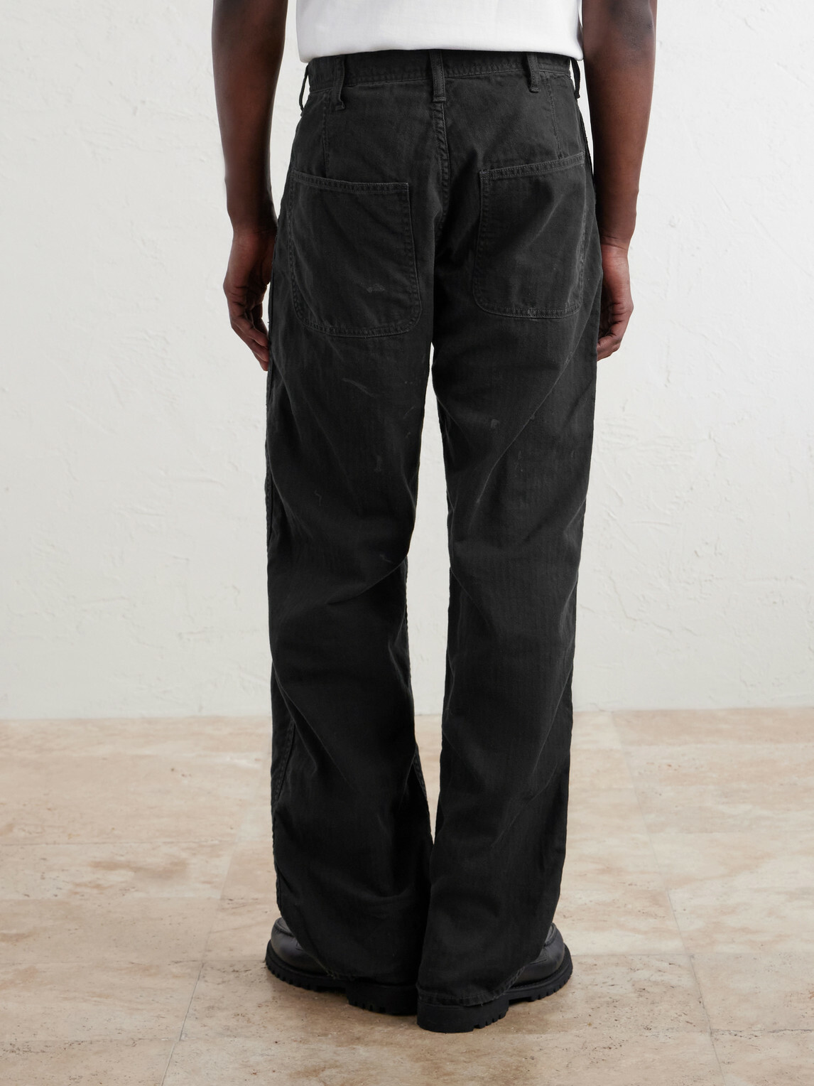 FULLCOUNT - USN Seamen’s Straight-Leg Herringbone Trousers - Black