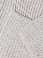 Altea - Shawl-Collar Ribbed Wool Cardigan - Gray