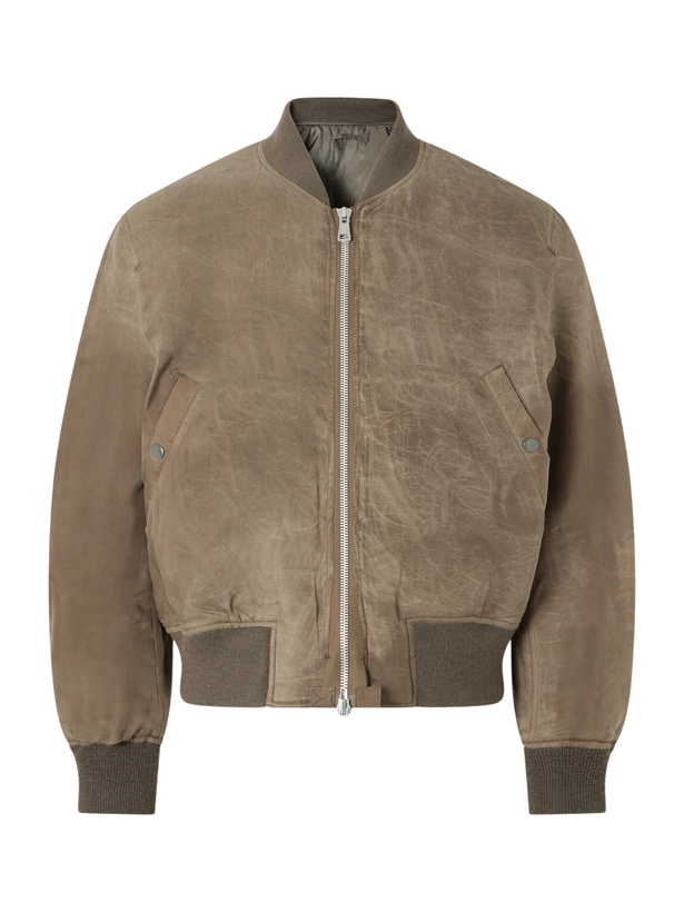 Photo: Our Legacy - Distressed Waxed Shell Bomber Jacket - Green
