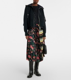 Sacai Printed plissé midi skirt