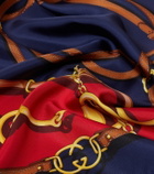 Gucci Printed reversible silk twill scarf