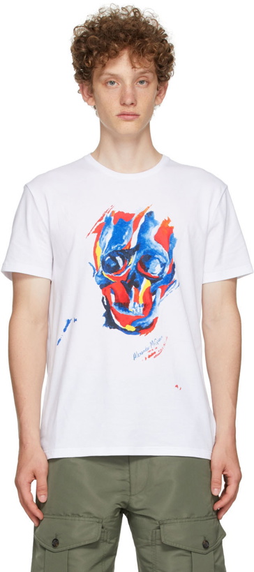 Photo: Alexander McQueen White & Multicolor Bloomsbury Skull T-Shirt
