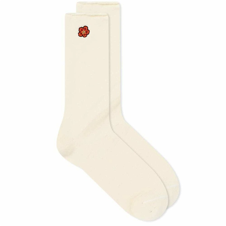 Photo: Kenzo Men's Flower Embroidery Sock in Off White