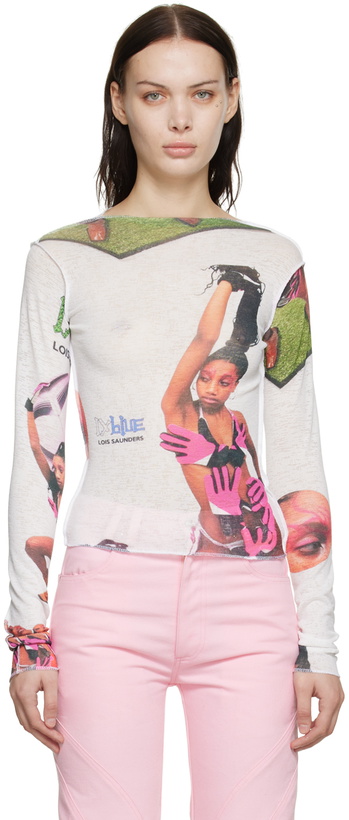 Photo: 1XBLUE SSENSE Exclusive White Mescondi Long Sleeve T-Shirt