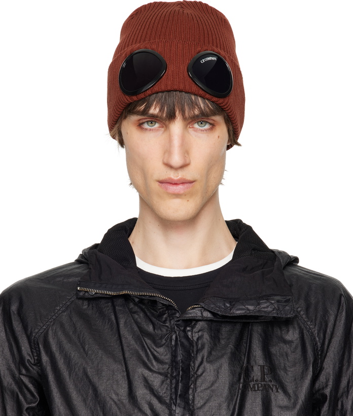 Photo: C.P. Company Burgundy Cotton Goggle Beanie