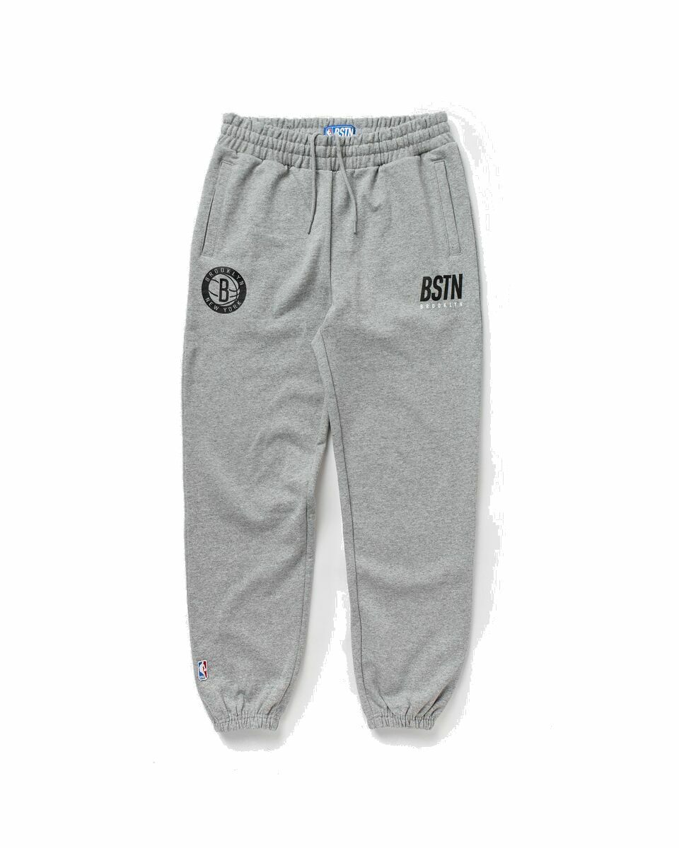 Photo: Bstn Brand Bstn & Nba Brooklyn Nets Sweatpants Grey - Mens - Sweatpants