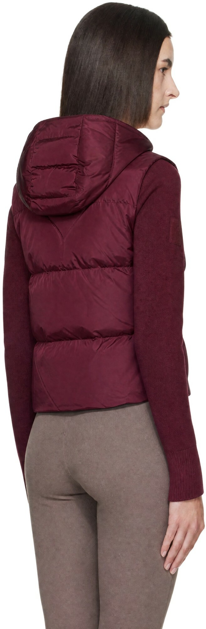 Canada Goose Burgundy Down HyBridge Tonal Disc Wide Jacket