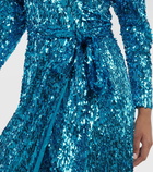 Rotate Birger Christensen Puff-sleeve sequined wrap dress