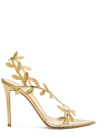 Gianvito Rossi Flavia 105 Metallic Leather Sandals Gold