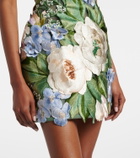 Leo Lin Roselle floral-appliqué minidress