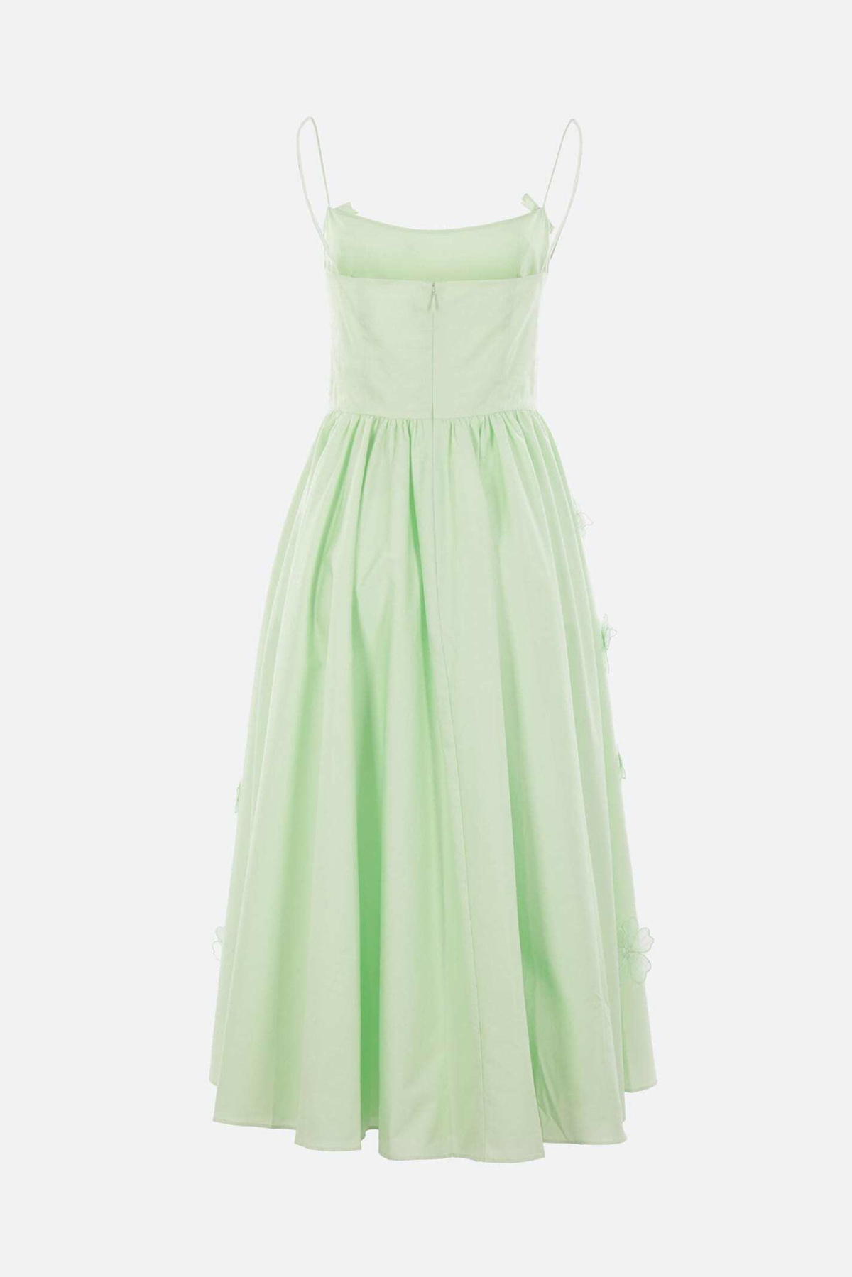she + sky green dress Puff Sleeve Floral Print Tiered Midi Dress - She + Sky main image 0