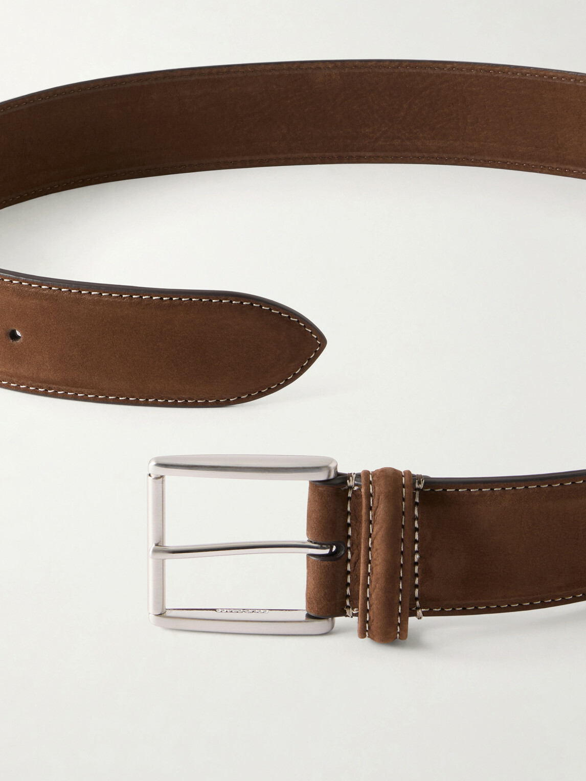 Anderson's - 3cm Suede Leather Belt - Brown