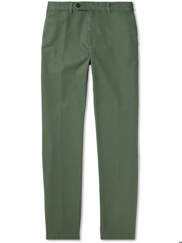 Photo: Massimo Alba - Winch2 Slim-Fit Cotton-Blend Twill Trousers - Green