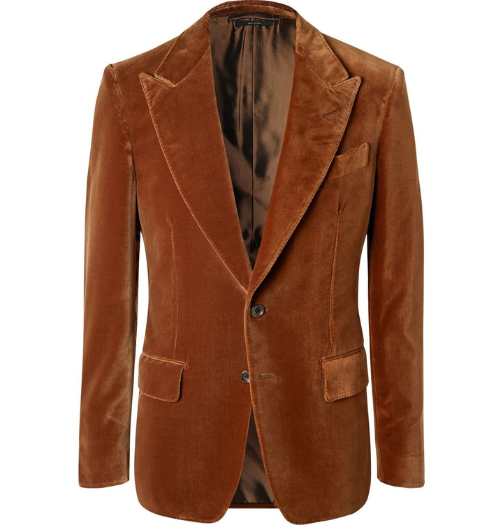 Photo: TOM FORD - Shelton Slim-Fit Cotton-Velvet Blazer - Brown