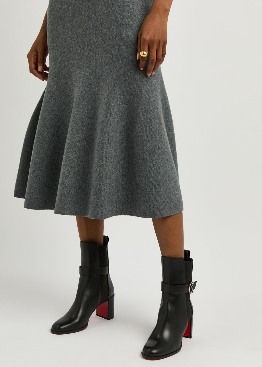 Christian Louboutin CL Chelsea Booty 70 Leather Ankle Boots Black