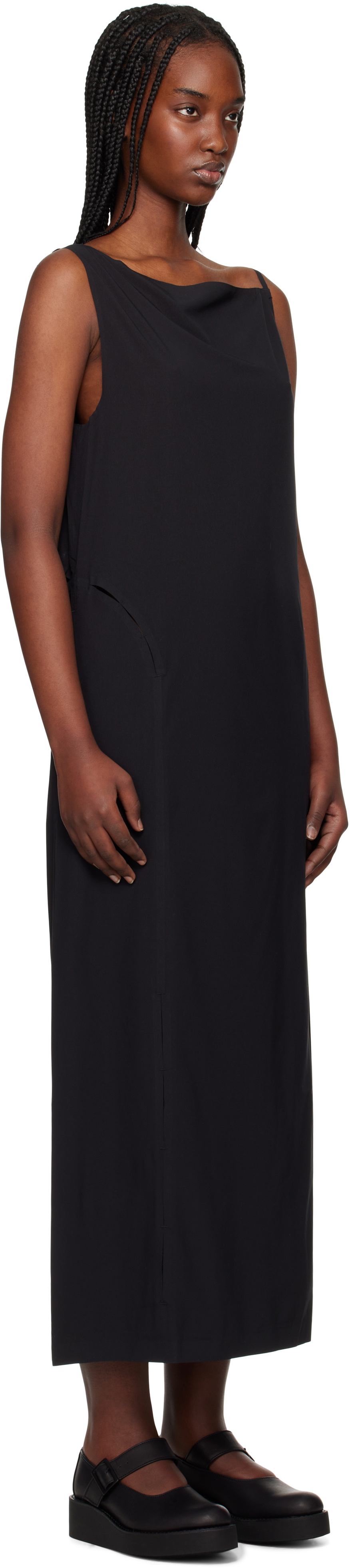 Y-3 Black Slit Maxi Dress