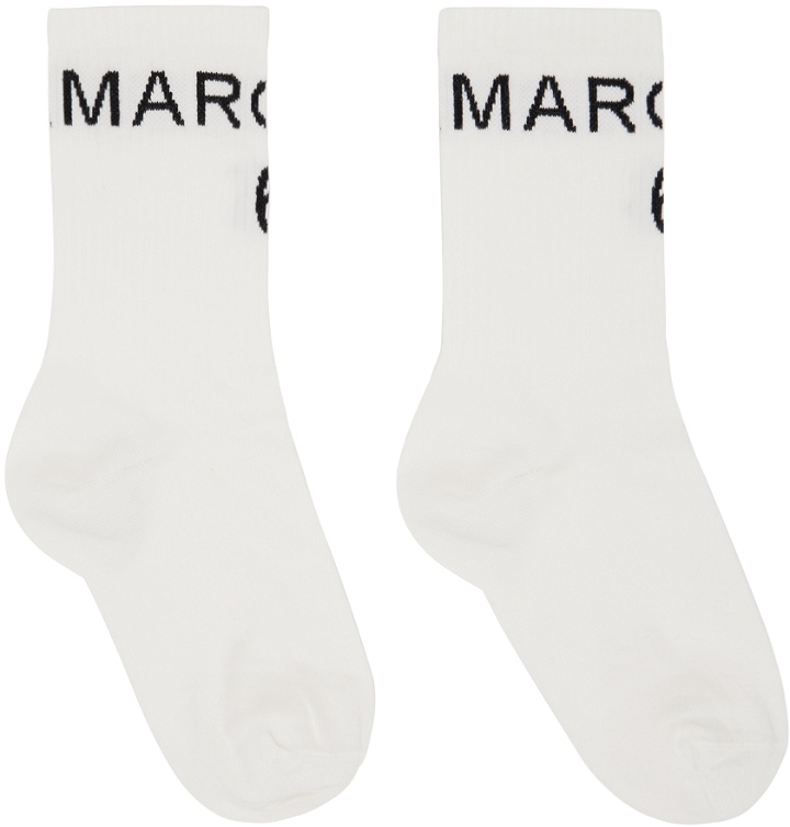 Photo: MM6 Maison Margiela White Logo Socks