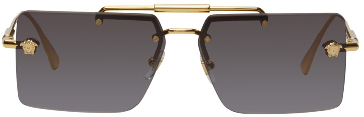 Photo: Versace Gold Rimless Sunglasses