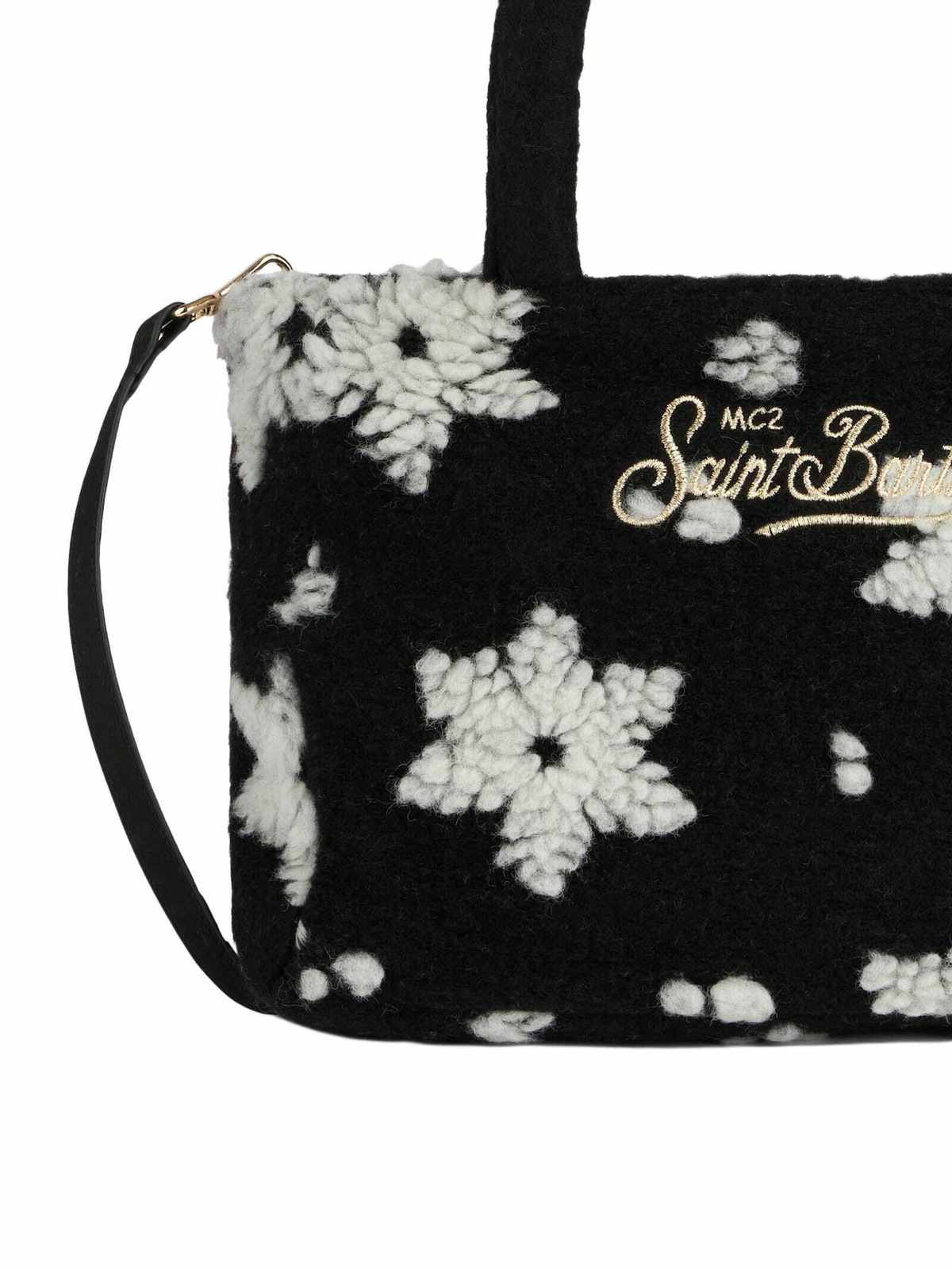 MC2 Saint Barth Soft Wooly Clarine Handbag With Snowflake Jacquard Pattern